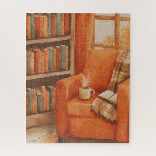 Cosy Fall Reading Bookish Jigsaw Puzzle (Vertical)