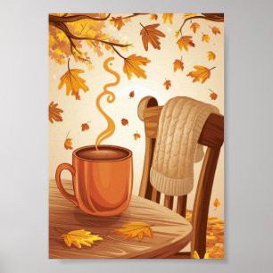cosy fall scene digital download art poster