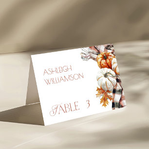 Cosy Fall Thanksgiving Place Cards with Pumpkins
