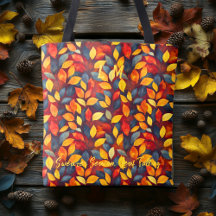 Cosy Fall Tote with Bold Leaves and Autumn Charm