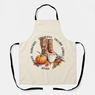 Cosy Fall Vibes – Boots, Pumpkin Spice, Bonfires Apron