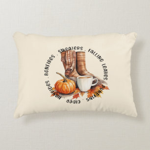 Cosy Fall Vibes – Boots, Pumpkin Spice, Bonfires Decorative Cushion