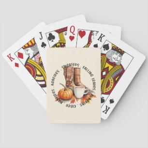 Cosy Fall Vibes – Boots, Pumpkin Spice, Bonfires Playing Cards