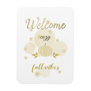 cosy fall vibes neutral pumpkin magnet