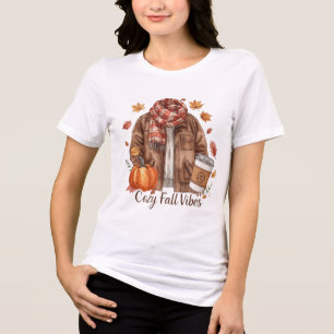 Cosy Fall Vibes T-Shirt – Autumn Outfit Aesthetic Tri-Blend Shirt