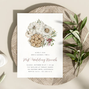 Cosy Fall White Pumpkin Wedding Brunch Invitation