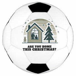 Cosy Family Christmas Home Scene Decor Art Soccer Ball