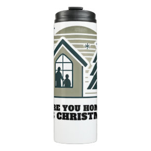 Cosy Family Christmas Home Scene Decor Art Thermal Tumbler