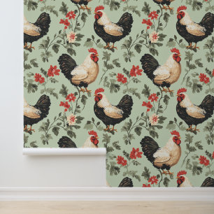 Cosy farm-inspired chicken decor for dining spaces wallpaper