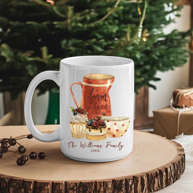 Cosy Farmhouse Rustic Watercolor Holiday  Coffee Mug (Creator Uploaded)