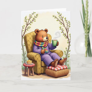 Cosy Fathers Day Bear Art Card