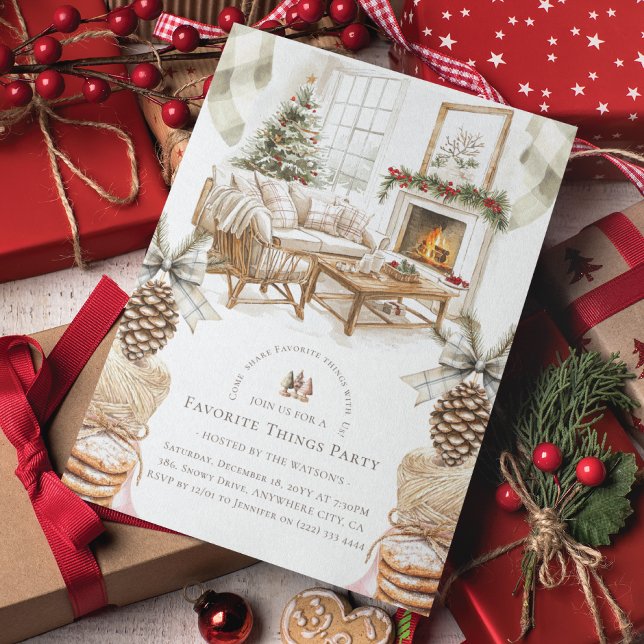 Cosy Favourite Things Christmas Party Invitation (Creator Uploaded)