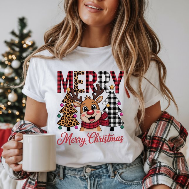 Cosy Festive Reindeer Merry Christmas T-Shirt (Creator Uploaded)