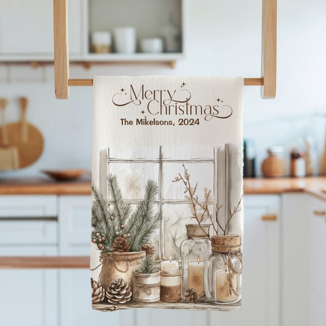 Cosy Festive Rustic Christmas Tea Towel (Creator Uploaded)