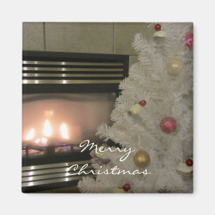 Cosy Fireplace and Christmas Tree Magnet