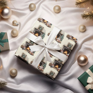Cosy Fireplace Christmas Wrapping Paper
