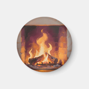 Cosy Fireplace Flames Magnet