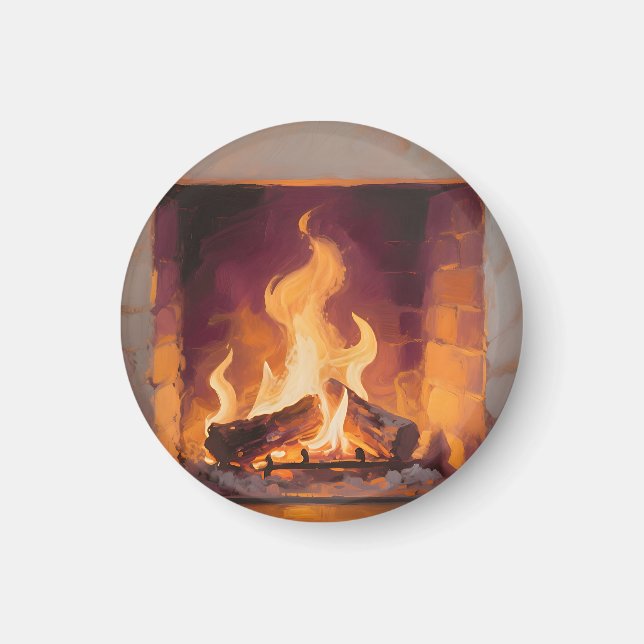 Cosy Fireplace Flames Magnet (Front)