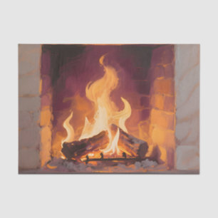 Cosy Fireplace Flames Tissue Paper