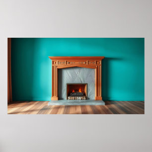 Cosy fireplace poster