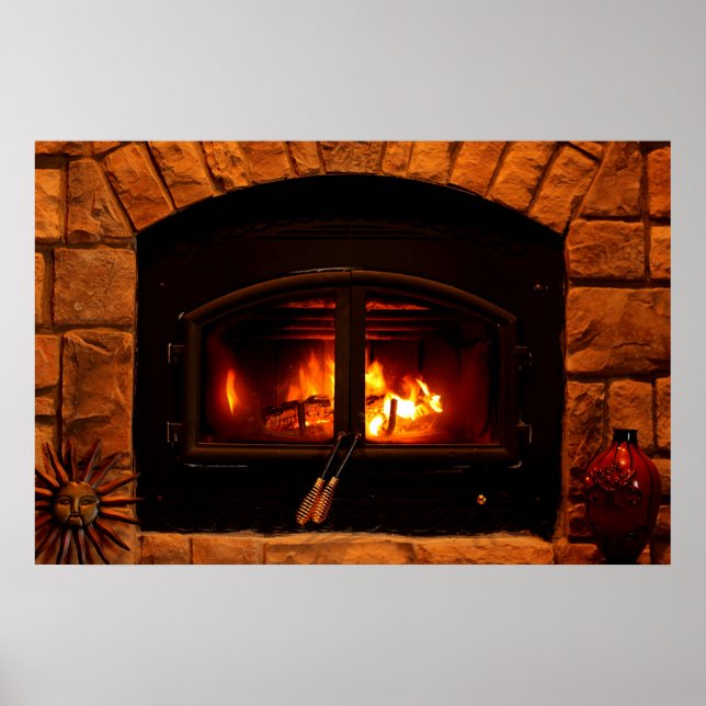 Cosy fireplace poster (Front)