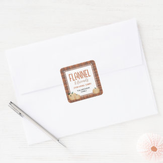 Cosy Flannel and Friends Friendsgiving Dinner Square Sticker