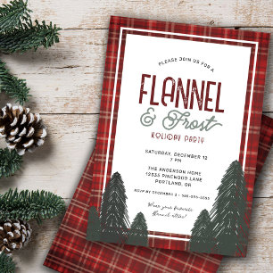 Cosy Flannel and Frost Christmas Holiday Party Invitation