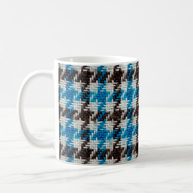 Cosy flannel fabric, textural background. coffee mug (Left)