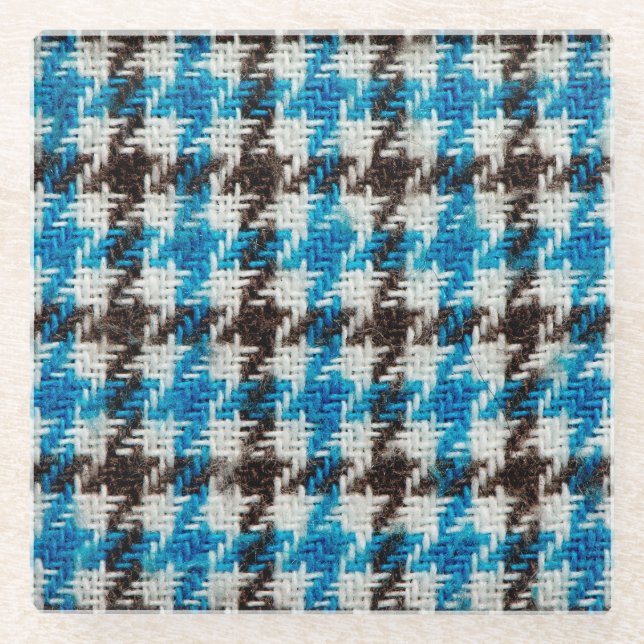 Cosy flannel fabric, textural background. glass coaster (Front)