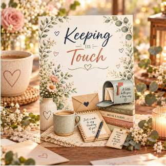 Cosy Floral Keeping in Touch Cottagecore Greeting  Thank You Card