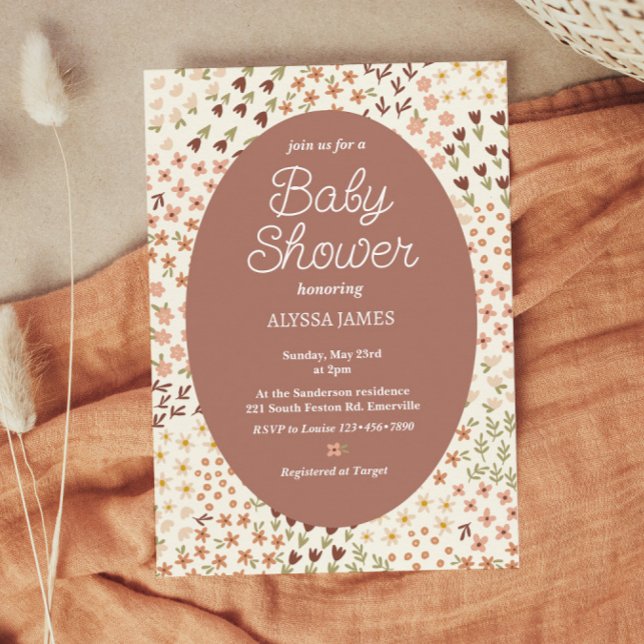Cosy Flowers Baby Shower Invitation (Creator Uploaded)