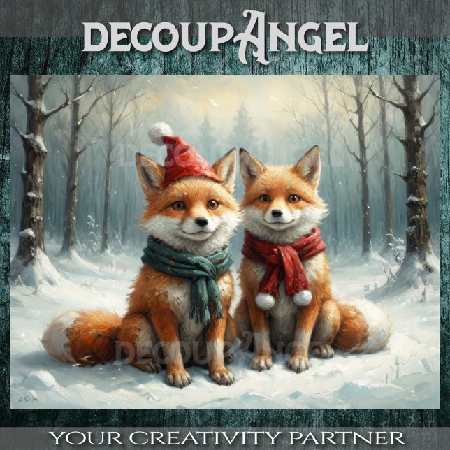 Cosy Fox Couple - Decoupage - Tissue Paper (Creator Uploaded)