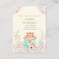 Cosy Fox Forest Magical Floral Birthday Invitation