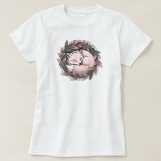 Cosy Fox in Autumn Leaves | WHITE ONLY T-Shirt