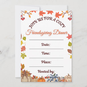 Cosy Friendsgiving Dinner Art Invitation