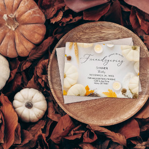 Cosy Friendsgiving Thanksgiving Pumpkin Dinner Invitation