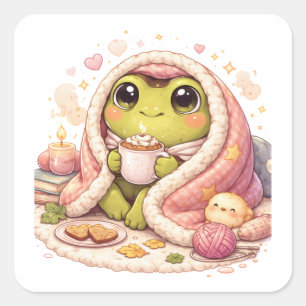 Cosy Frog Aesthetic Sticker