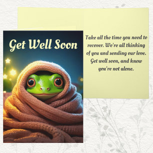 Cosy Frog Get Well Soon Card: Comfort & Love Card