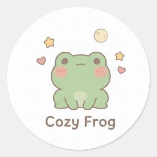 Cosy Frog Sticker Cute Kawaii Pastel Frog