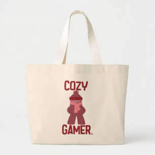 Cosy Gamer Fun Boardgame Meeple Gamer Life Large Tote Bag