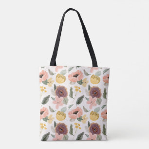 Cosy Garden Flower Illustration Jumbo Tote Bag