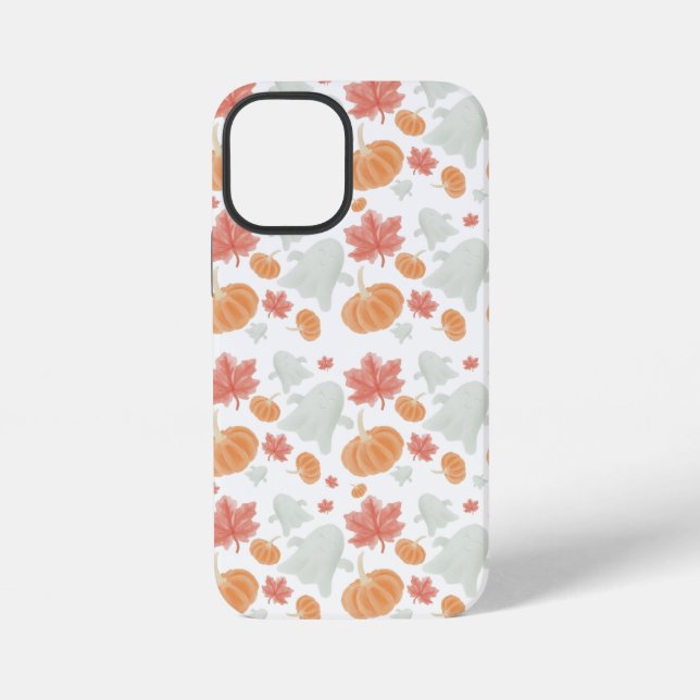 Cosy Ghosts & Pumpkins Autumn Pattern iPhone Case (Back)