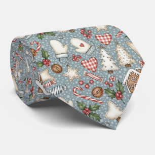 Cosy Gingerbread Christmas with Candy Canes Tie