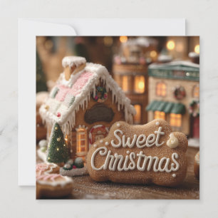 Cosy Gingerbread House and "Sweet Christmas" Holiday Card