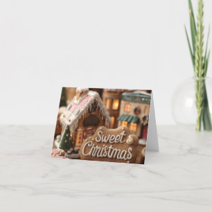 Cosy Gingerbread House and "Sweet Christmas" Holiday Card