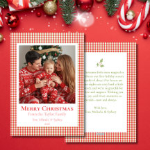 Cosy Gingham Christmas Card – Personalised Photo