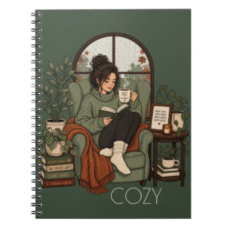 Cosy Girl Coffee Books Rainy Days Vintage Design