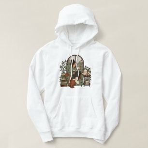 Cosy Girl Coffee Books Rainy Days Vintage Design Hoodie