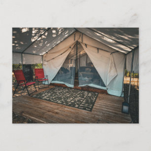 Cosy Glamping Tent Family Vacation Postcard