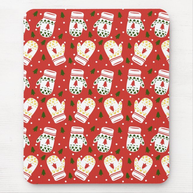 Cosy Gold Winter Gloves Mouse Pad (Front)